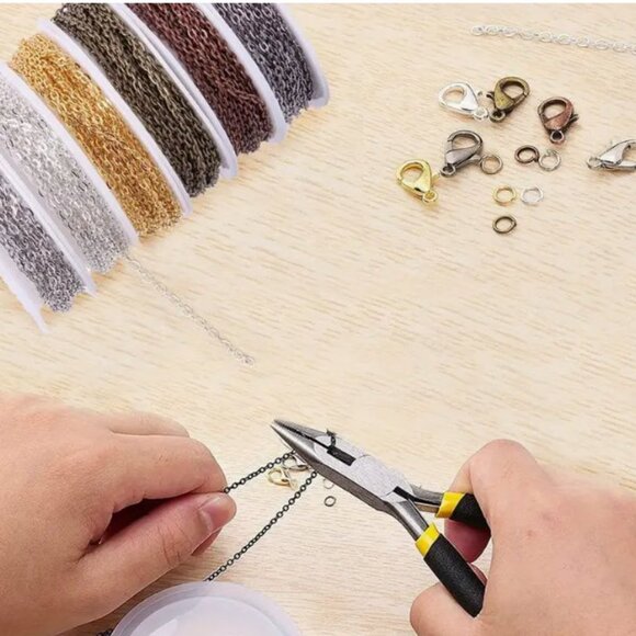 2x3mm Chain Jewelry Making Set Lobster Clasps & Jump Rings -  EIGHT ROLLS!!!! - Picture 4 of 6